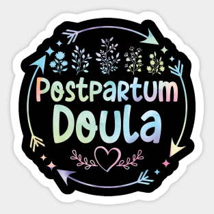 Postpartum Doula cute floral watercolor Sticker